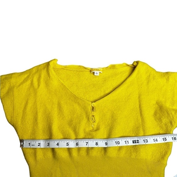 J. CREW Neon Bright Citrus Featherweight Cashmere Cropped Cardigan - Picture 5 of 7